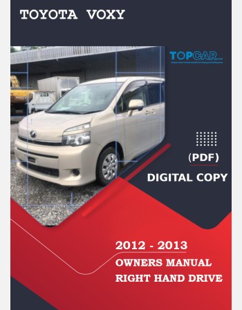 toyota voxy 2012-2013 owners manual in english